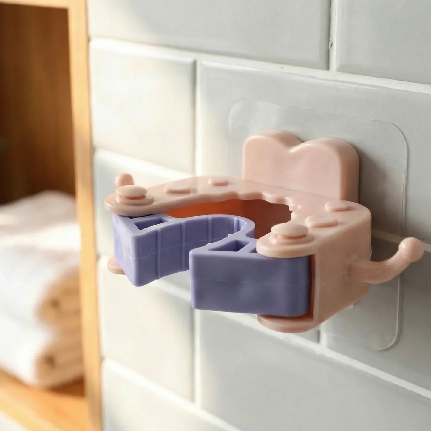 Wall Mounted Broom Mop Holder Clips (4 Pc Set) - Zidbik