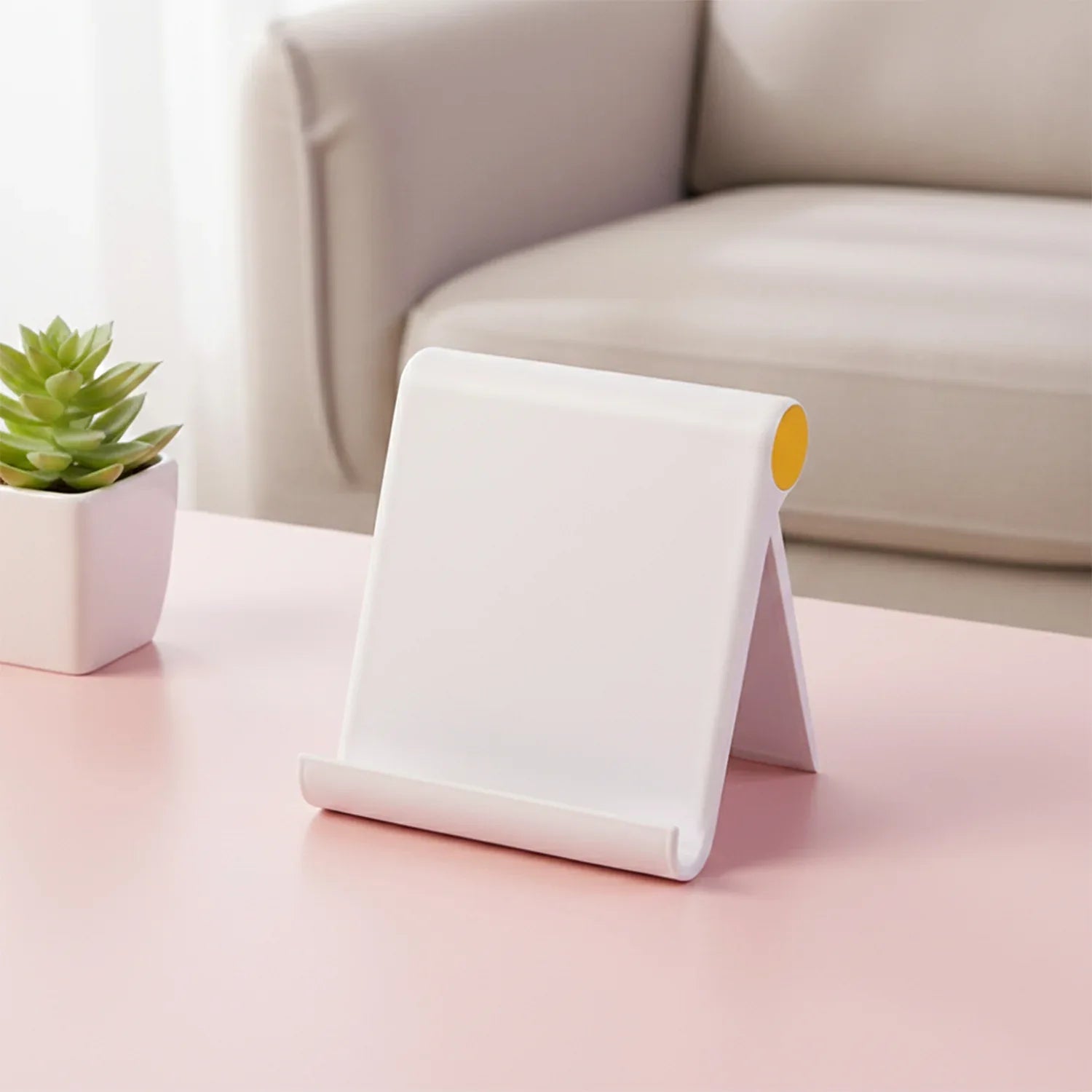 Plastic Foldable Desktop Mobile Stand (1 Pc White) - Zidbik