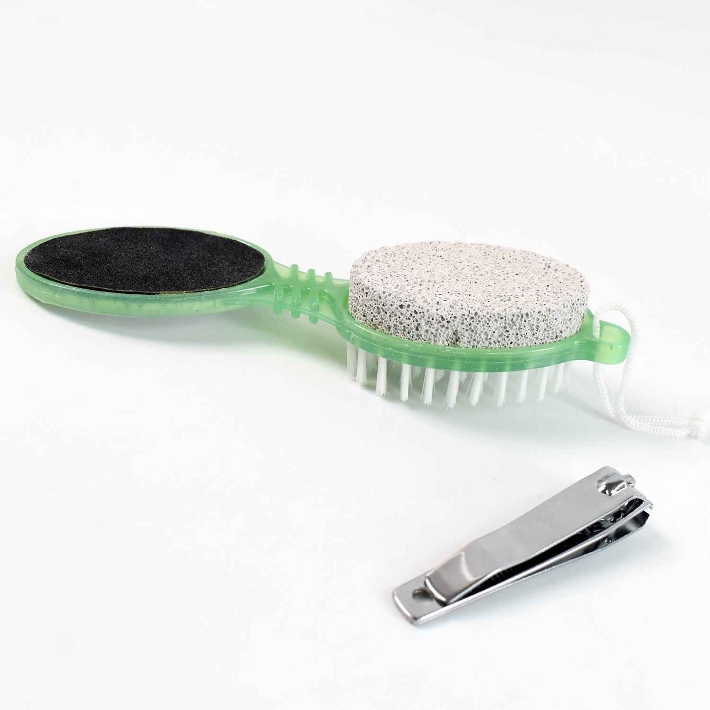 5 In 1 Pedicure Tool Pedicure Brush For Feet Foot Scrubber Foot File With Nail Cutter - Zidbik