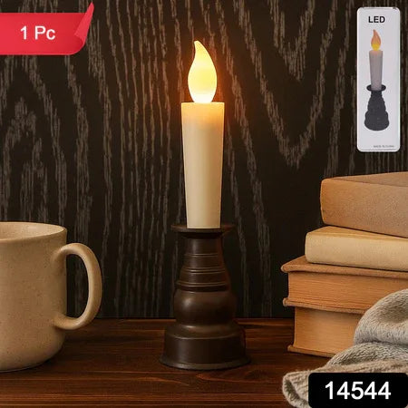 Premium Led Flameless Candle With Holder (1 Pc) - Zidbik