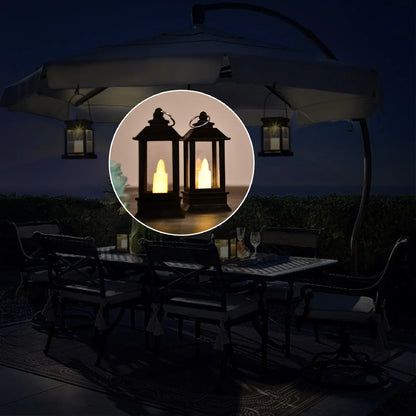 6555 Classic Style Lantern With Artificial Rustic Battery-operated Flameless Candle Light For Home Decoration - Good For Indoor Outdoor Use (Pack Of 24) - Zidbik