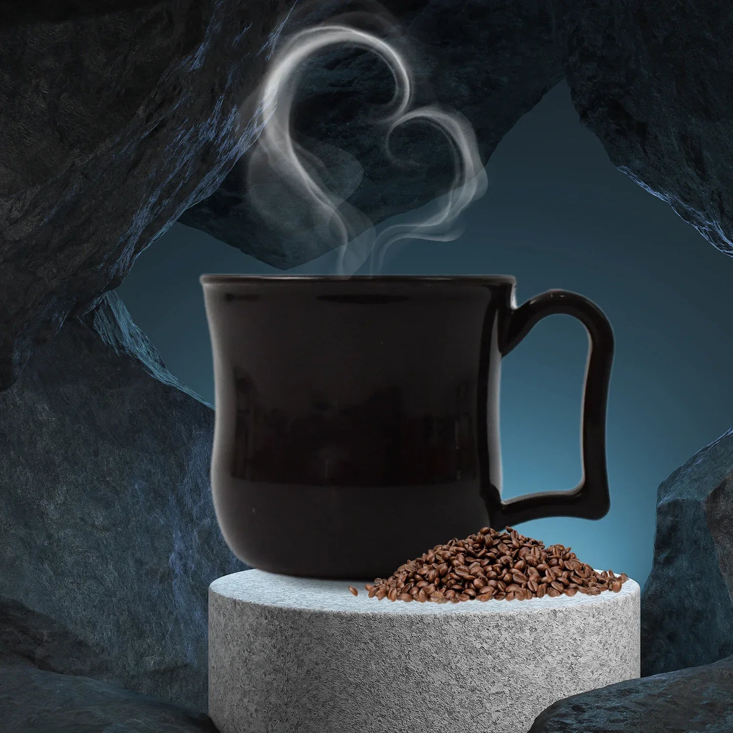 Premium Plastic Coffee Tea Cups Mug With Handle (1 Pc With Color Box Black) - Zidbik