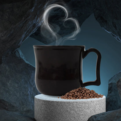 Premium Plastic Coffee Tea Cups Mug With Handle (1 Pc With Color Box Black) - Zidbik