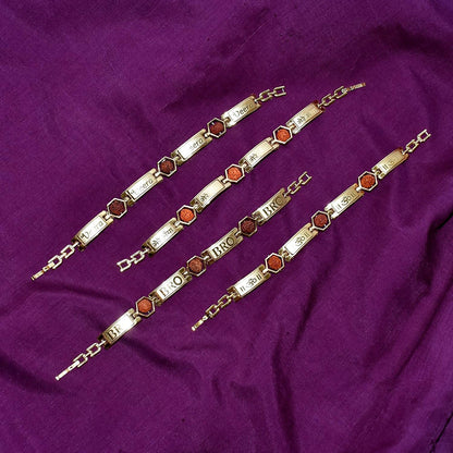 Gold Plated Hexa Bead Bracelet Rakhi For Brother (1 Pc) - Zidbik