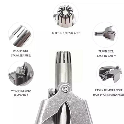 Nose Hair Clipper Stainless Steel Hair Remover (1 Pc  With Brush  Plastic Case) - Zidbik