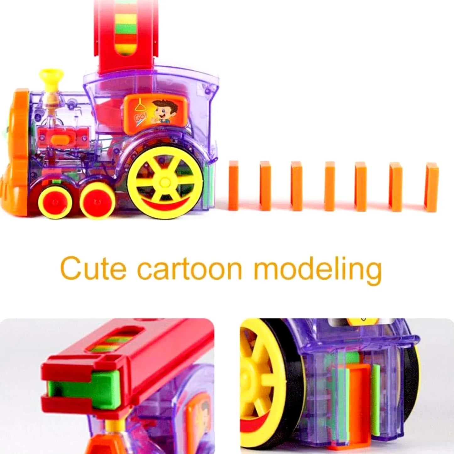 4887 Play Game Transparent Funny Train Engine With Blocks Set 60 Blocks Toy With Music And Lights Automatic Blocks Toy Train Set For Kids ( Batteries Not Included) - Zidbik