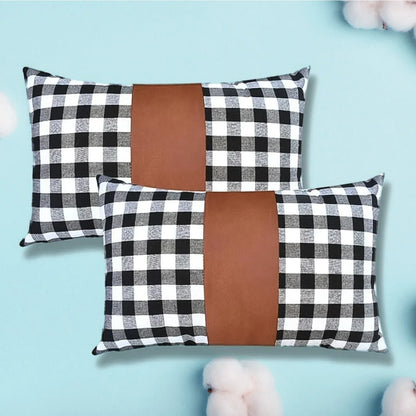Pillow Covers Leather Cotton Cushion Covers (19 12 Inch 1 Pair 2 Pc) - Zidbik