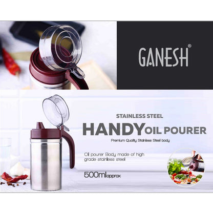 8126 Oil Dispenser Stainless Steel With Small Nozzle 500ml Oil Container. - Zidbik