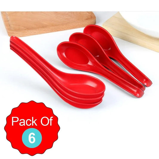 2393 Microwave Safe Unbreakable Colorful Soupdessert Spoons Food Grade Set Of 6 Pcs - Zidbik