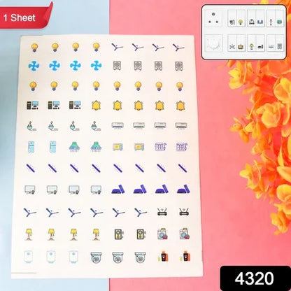 Smart Switch Icon Sticker Sheet (1 Sheet 88 Icons) - Zidbik