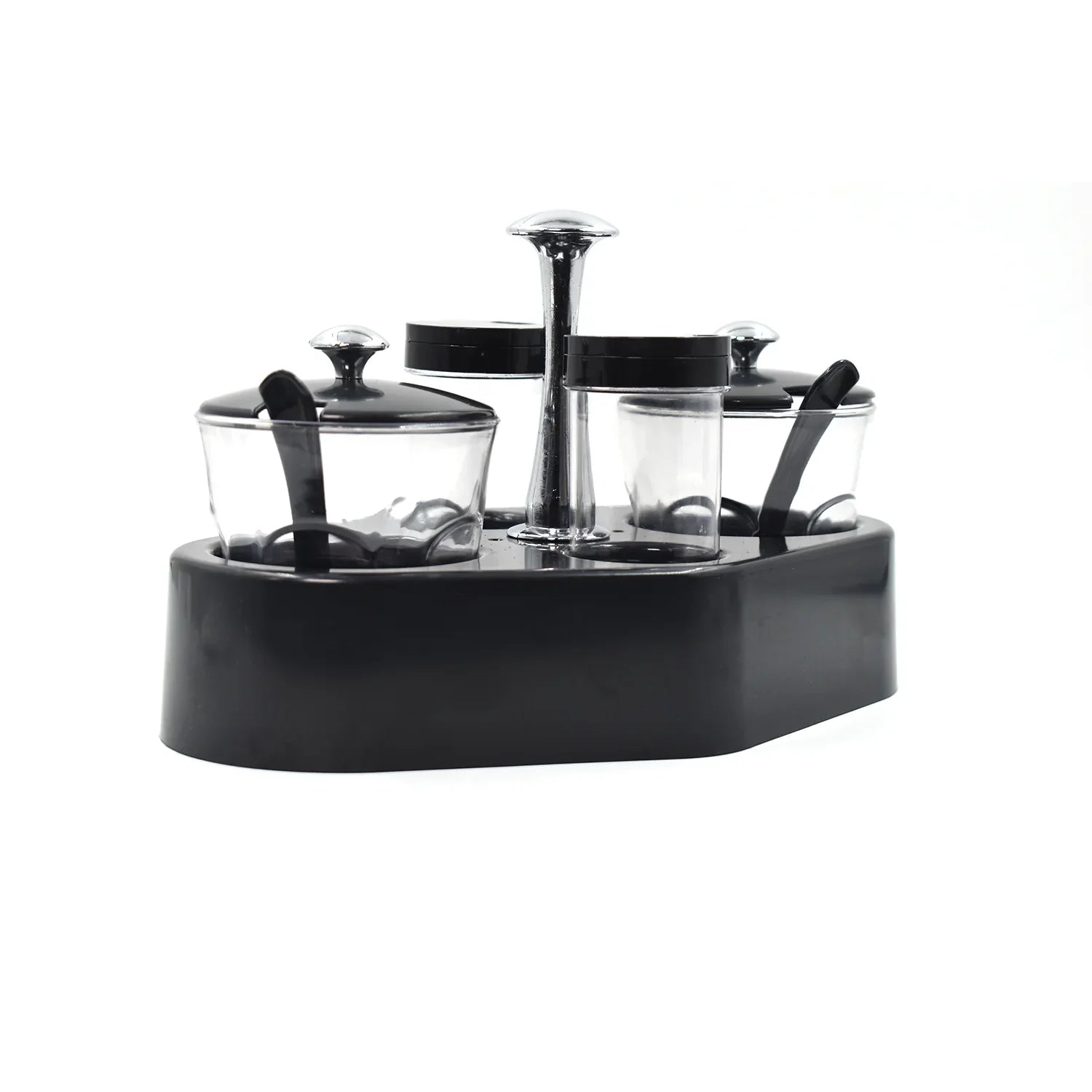 8122 Ganesh Rendy Condiment Set For Kitchen Transparent Jar For Easy To Access Spice 1 Piece Spice Set (Plastic) - Zidbik