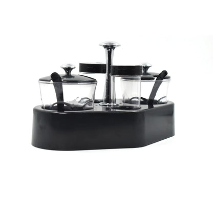 8122 Ganesh Rendy Condiment Set For Kitchen Transparent Jar For Easy To Access Spice 1 Piece Spice Set (Plastic) - Zidbik
