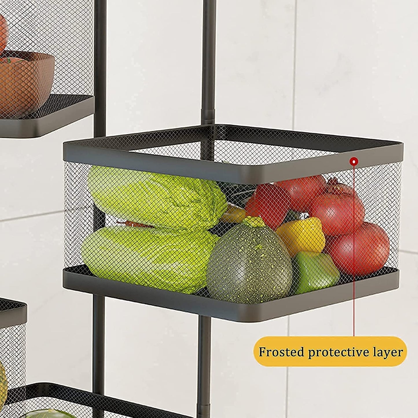 Metal High Qaulity Kitchen Trolley Kitchen Organizer Items And Kitchen Accessories Items For Kitchen Rack Square Design For Fruits  Vegetable Onion Storage Kitchen Trolley With Wheels (4 Layer  3 Layer) - Zidbik