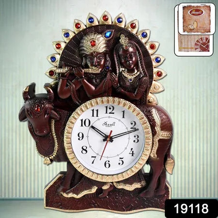 Analog Latest Stylish New Models Wall Clock With God Radha Kishan Frame - Zidbik
