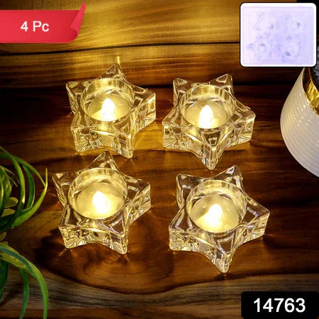 Flameless Star-shaped Led Candles (4 Pc Set) - Zidbik