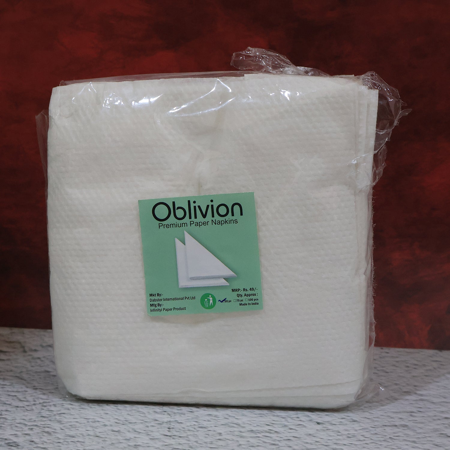 Soft  Absorbent Disposable Tissue Paper  Napkins Set (50 Pc) - Zidbik