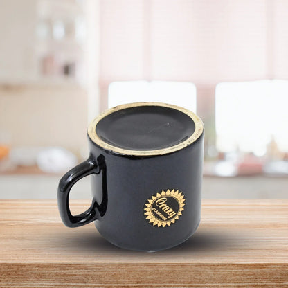 Hide  Seek Ceramic Tea  Cups With Round Serving Bowl (4 Pcs Set) - Zidbik