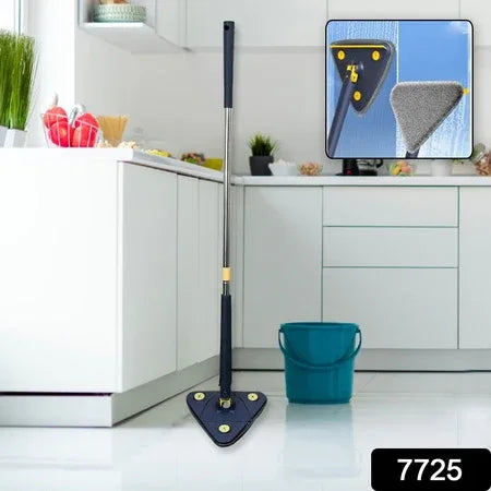 7725 Rotatable Adjustable Triangle Cleaning Mop Triangle Mop With Stainless Steel Long Handle Push-pull Squeezing Cleaning Mop Dry Wet Mop For Floor Windows (1 Pc) - Zidbik