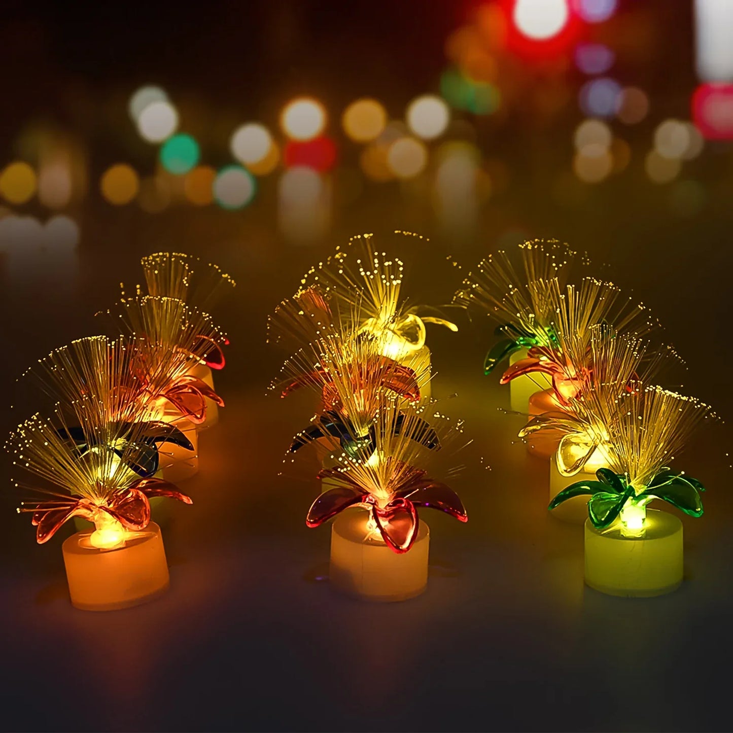 6237 Fiber Optic Light Mini Color Change Led Table Centerpieces Light Up Candle - Pack Of 12 - Zidbik