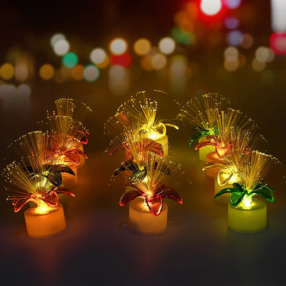 6237 Fiber Optic Light Mini Color Change Led Table Centerpieces Light Up Candle - Pack Of 12 - Zidbik