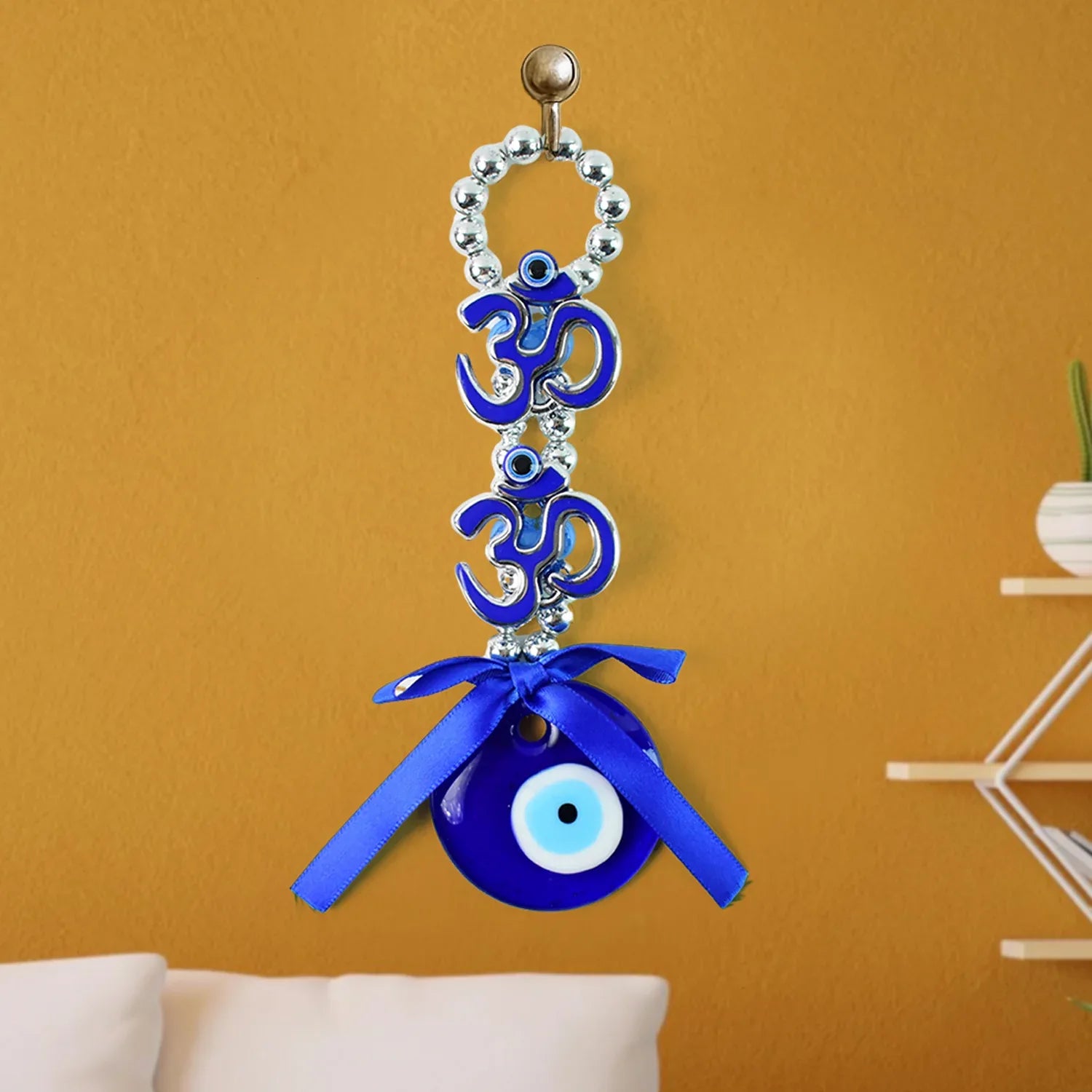 Decorative Double Om Symbol Evil Eye Hanging (1 Pc) - Zidbik