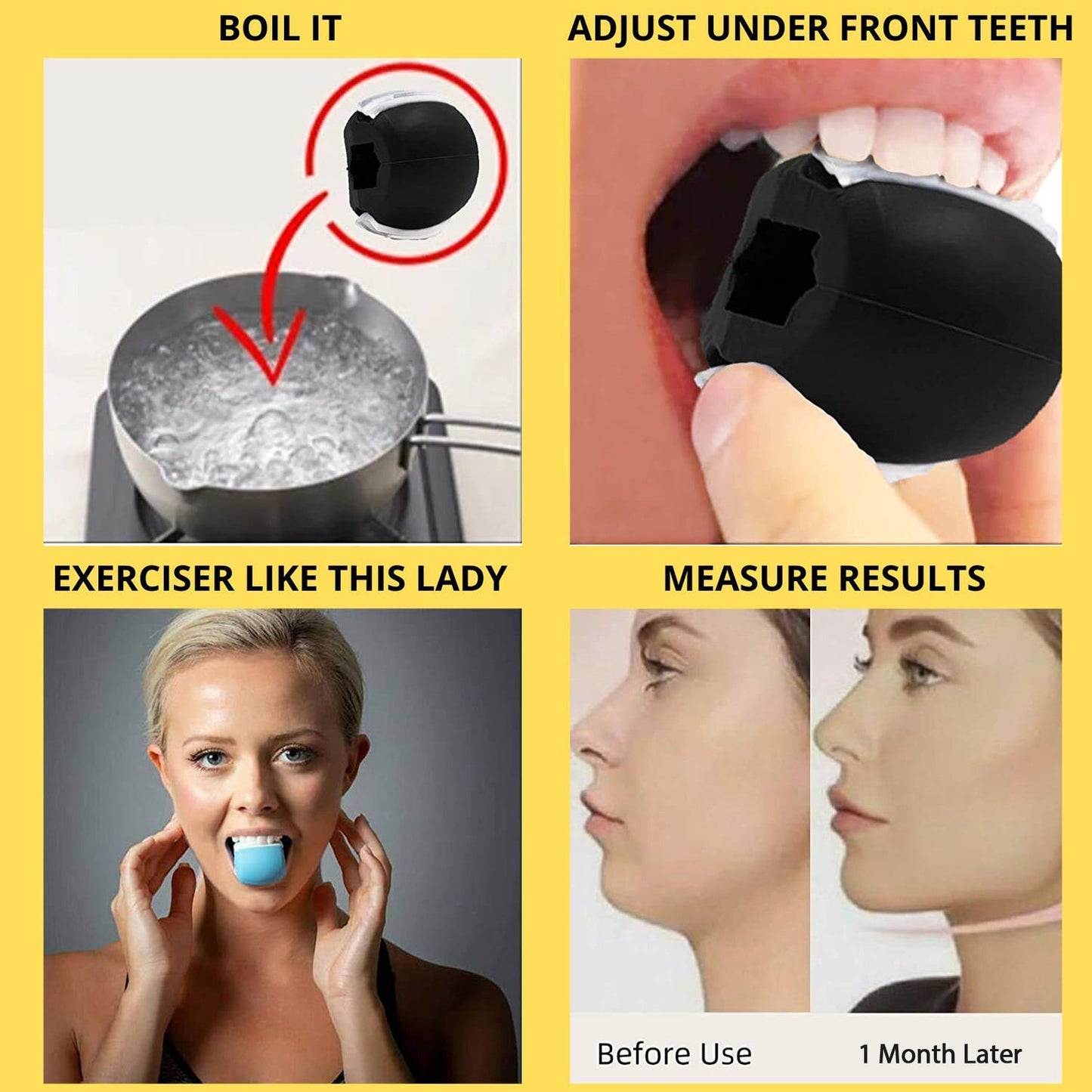 6101v Cn Blk Jaw Exerciser Used To Gain Sharp And Chiselled Jawline Easily And Fast. - Zidbik