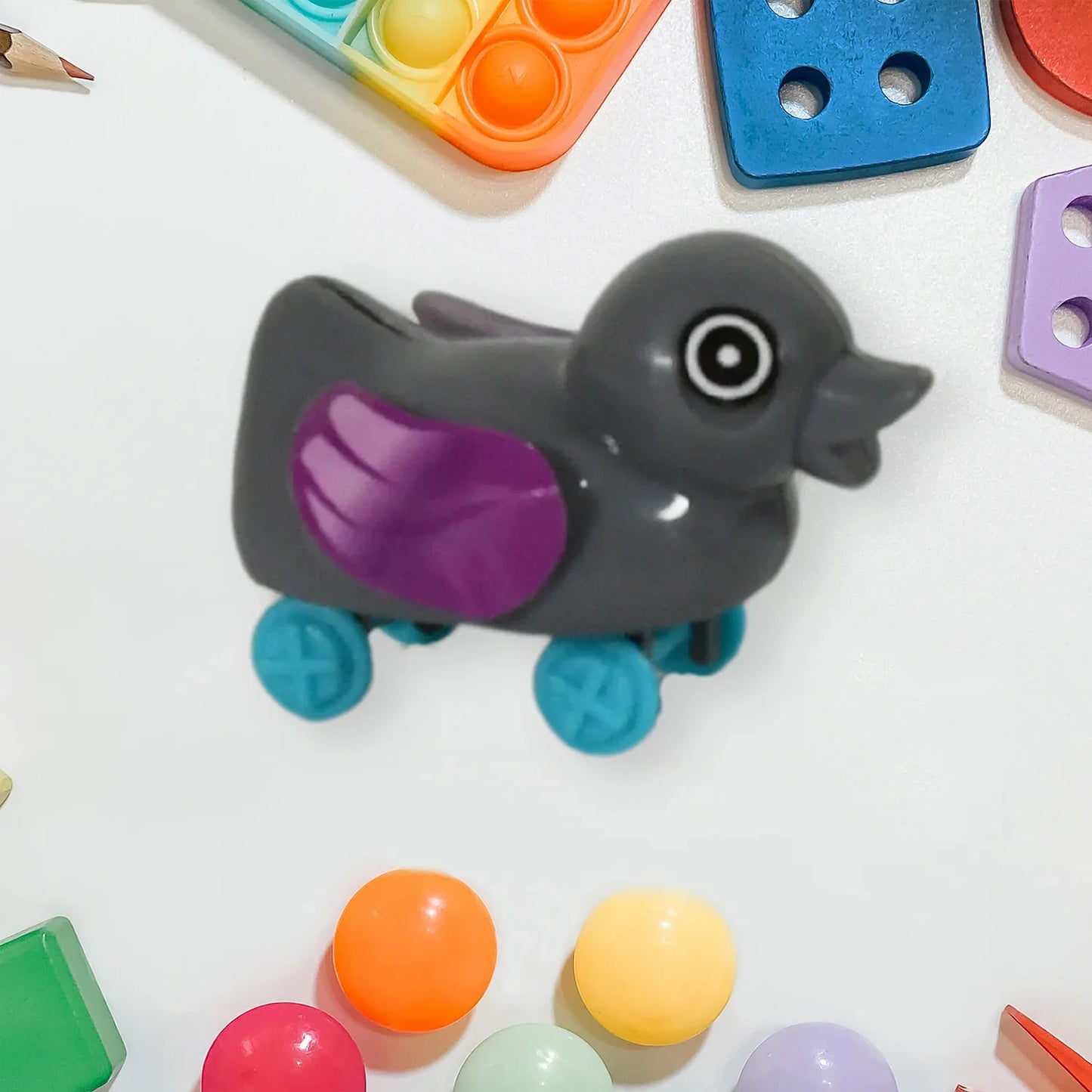 Small Push Back Duck Toy Ejectable Spring Tail Duck Small Diy Duck Toy - Zidbik