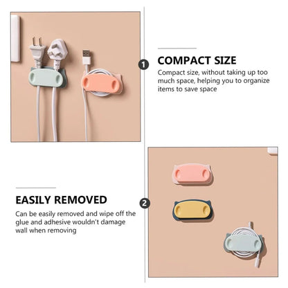 Pig Plug Wire Organizer Cable Holder Clips With Self-adhesive Pad (4 Pcs Set) - Zidbik