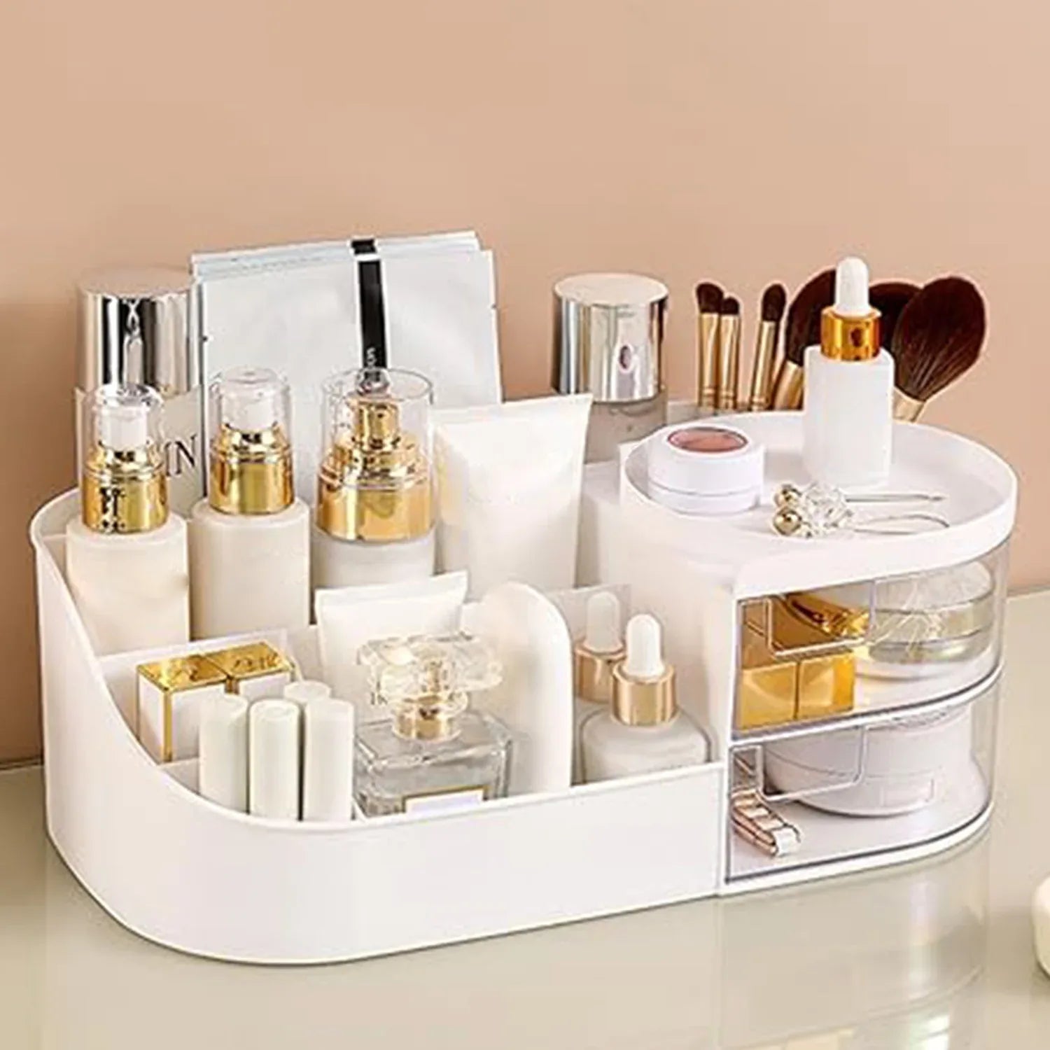 Multi-functional Plastic Vanity Storage Box - Zidbik