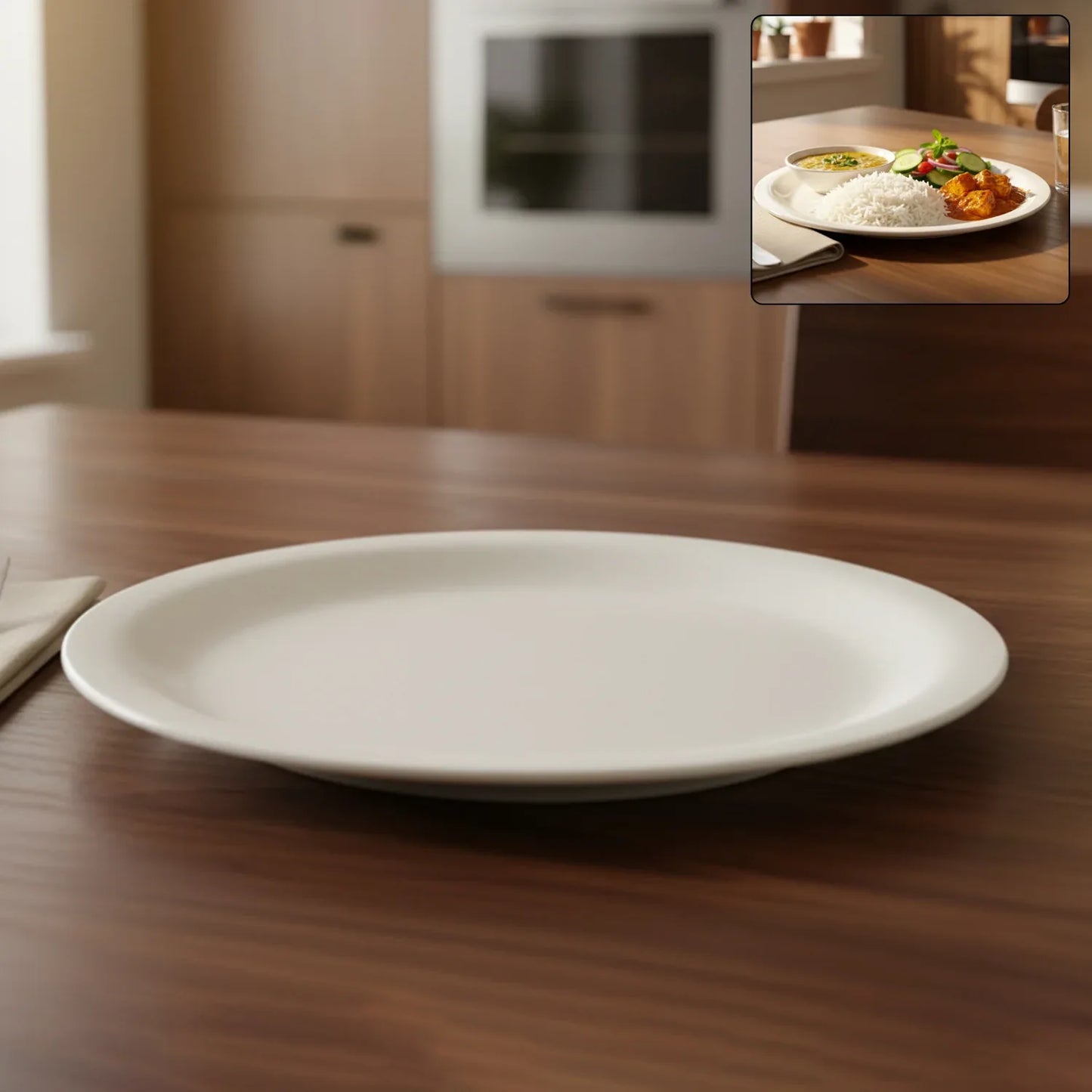 Premium Round Dinner Plate (28cm 1 Pc) - Zidbik