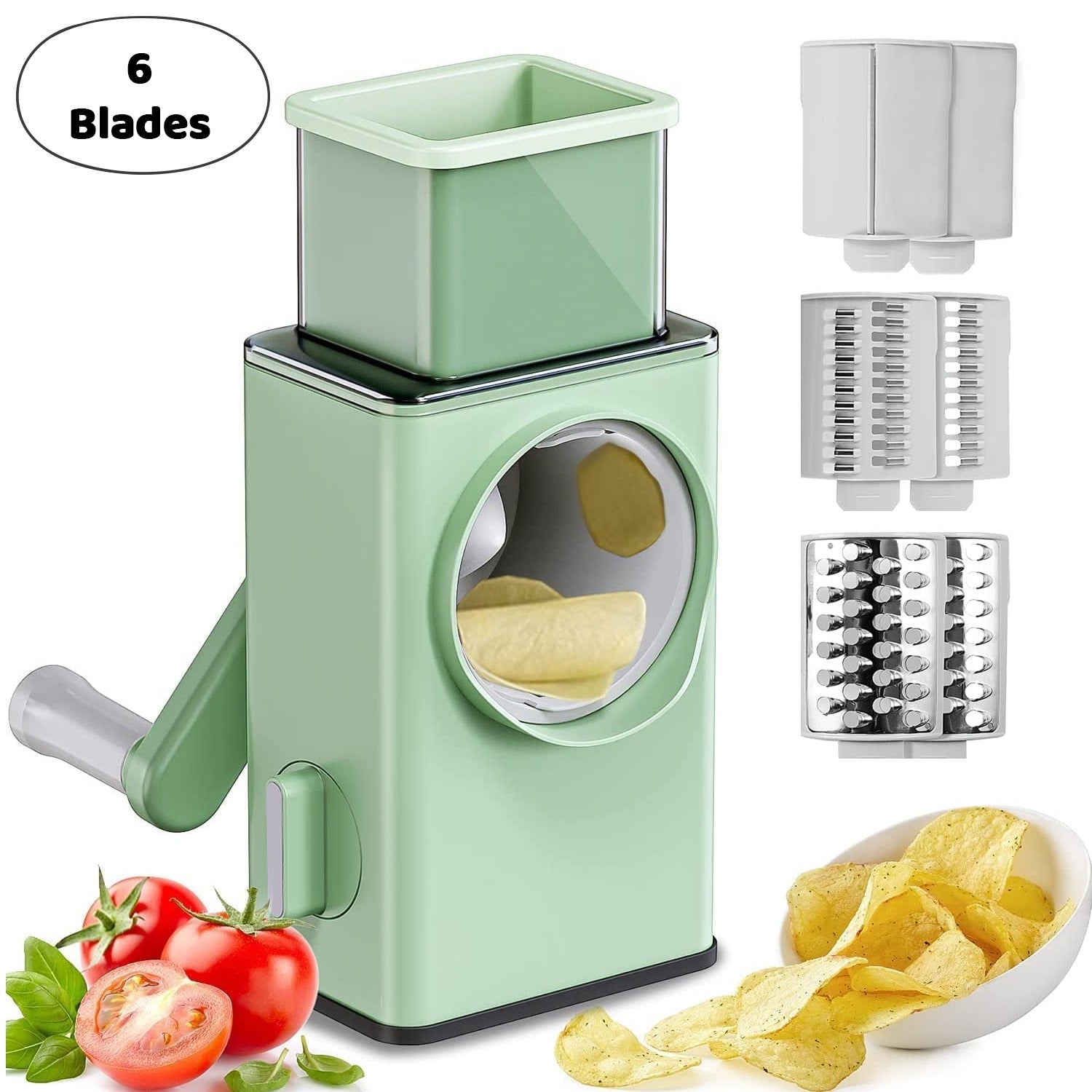 5775 Stainless Steel Vegetable Chopper Veg Chopper And Dicer With 6 Blades  Brush Kitchen Multifunctional Mandoline Vegetable Slicer For Veggies Onion Garlic Potatoes Fruits Cookie Oreo Vegetable Cutter Stable Suction Base For Home Kitchen - Zidbik