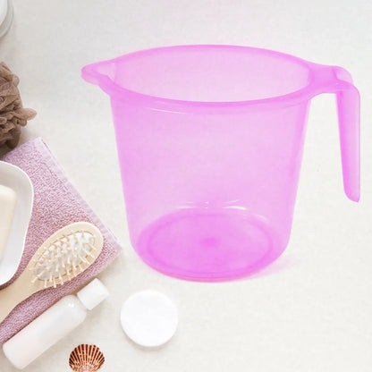 Plastic Round Transparent Bath Water Mug (5 Pc Mix Colour 1200 Ml) - Zidbik