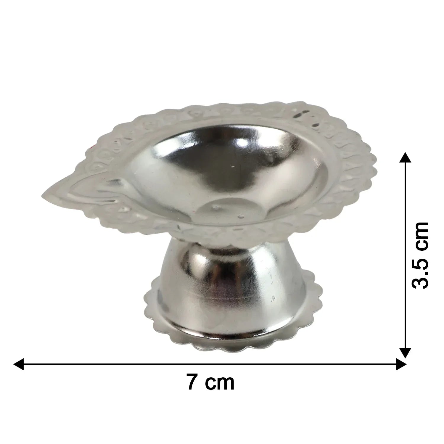 Stainless Steel Traditional Puja Diya Stand (1 Pc) - Zidbik