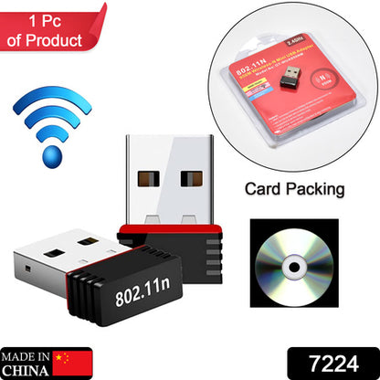 7224 Wi-fi Receiver Wireless Mini Wi-fi Network Adapter With With Driver Cd For Computer  Laptop And Etc Device Use - Zidbik