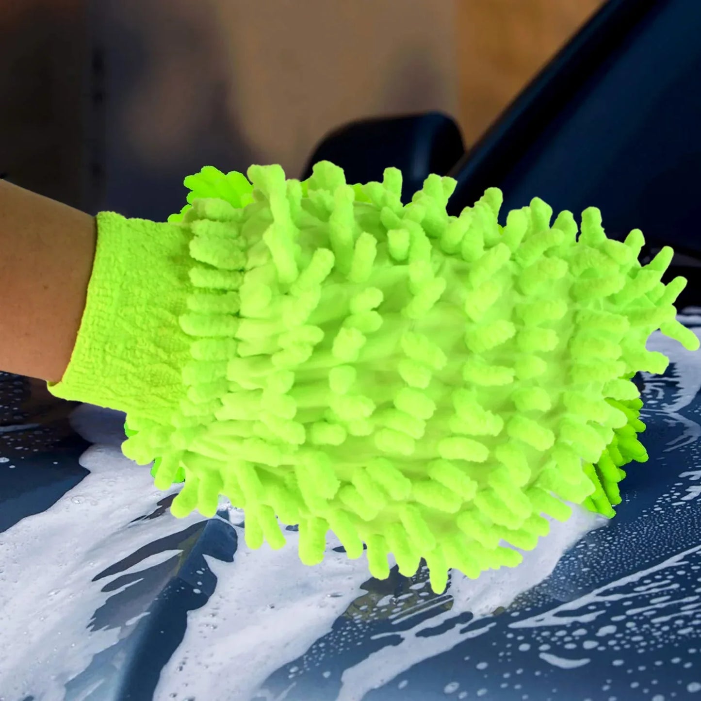 Microfiber Car Wash Glove Mitt For Carbikehome Surface - Zidbik