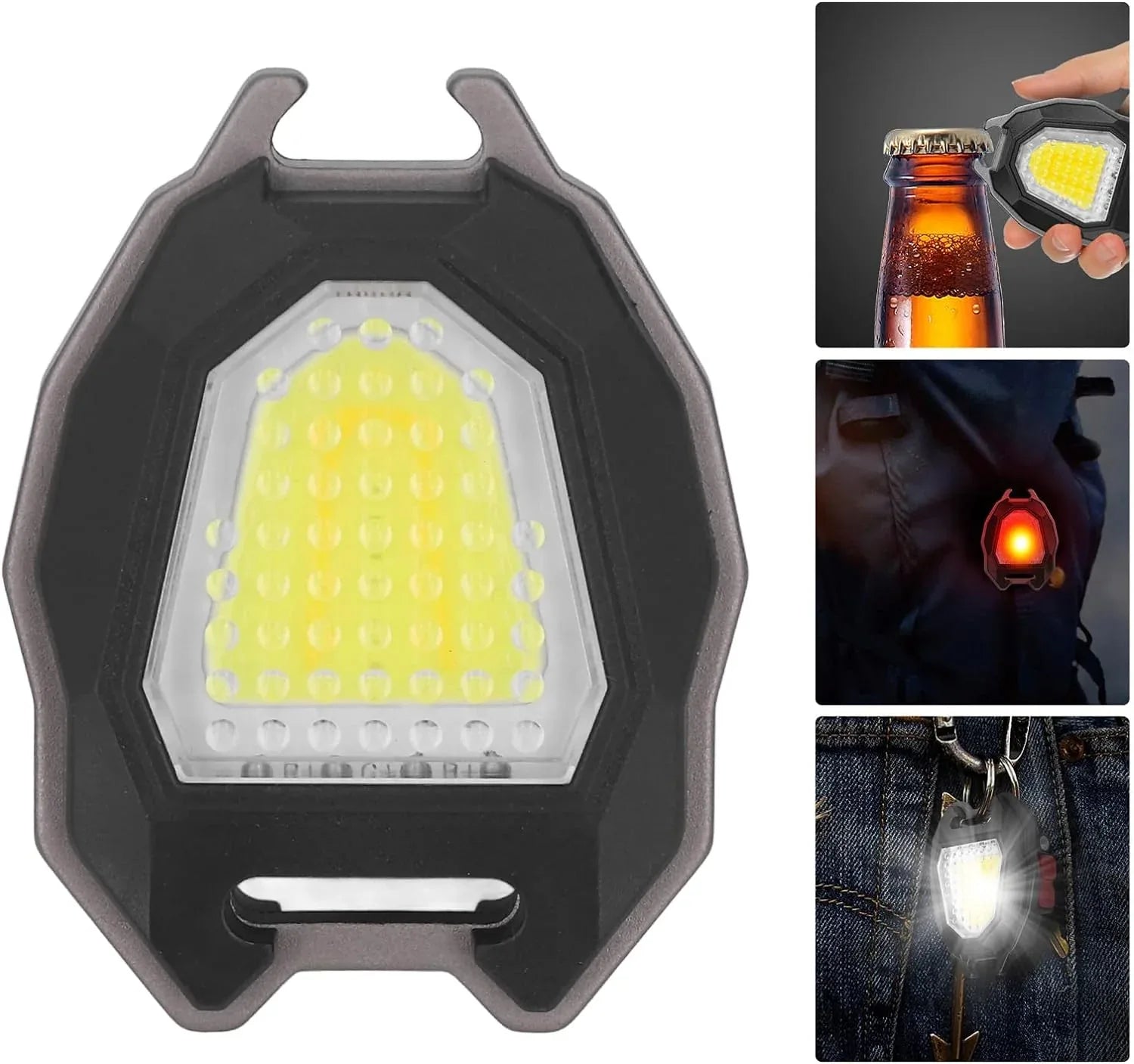 4543 Portable Triangular Shaped Emergency Camping Flashlight With Cigarette Lighter Lumens Rechargeable Waterproof Portable Led Light Camping Keychain 6lighting Modes With Strong Magnet 3 Color Lighting For Travel Camping Walking - Zidbik