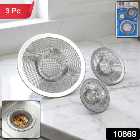Stainless Steel Sink Drain Strainer Set (3 Pc) - Zidbik