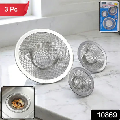 Stainless Steel Sink Drain Strainer Set (3 Pc) - Zidbik