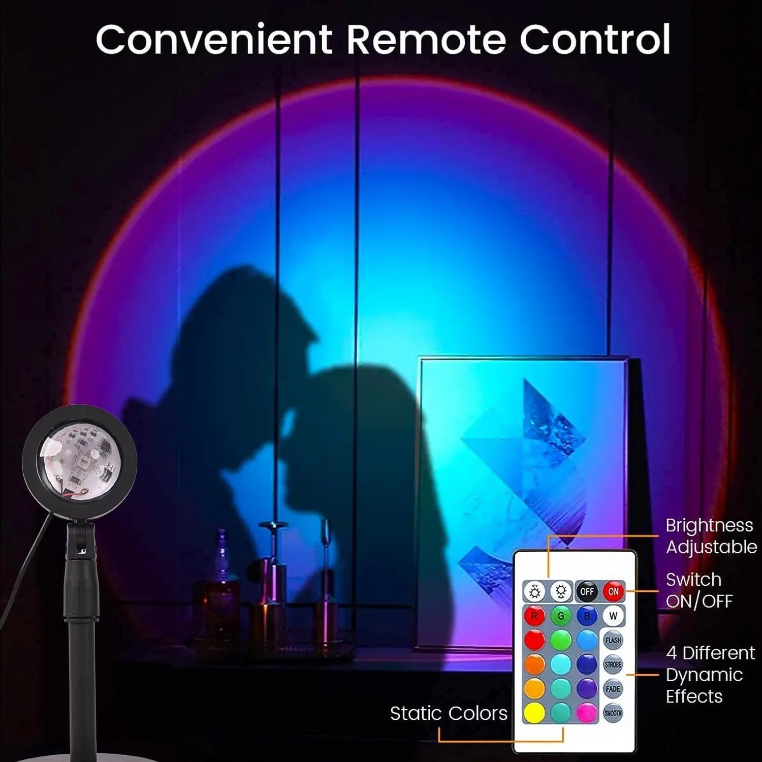 6423 4 Colors Sunset Lamp Sunset Projection Lamp Led Night Lights - Zidbik