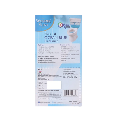 1325 Toilet Cleaner Flush Tab (Ocean Blue) - 50 Gram - Zidbik