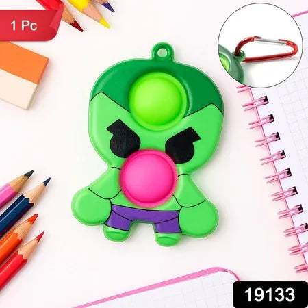 Silicone Pop It Fidget Toy With Keychain Clip (1 Pc) - Zidbik