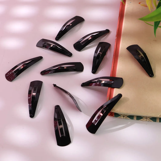 Metal Tik Tak Hair Clips (12 Pcs Set) - Zidbik
