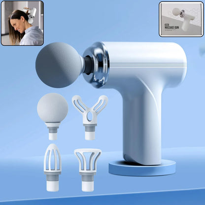Electric Vibrating Massage Gun With Multiple Interchangeable Heads - Zidbik