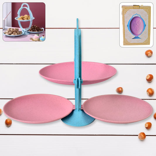 Foldable Fruit Plate Candy Dish  Multi Use Mirror Shape Dried Fruit Tray (1 Set) - Zidbik