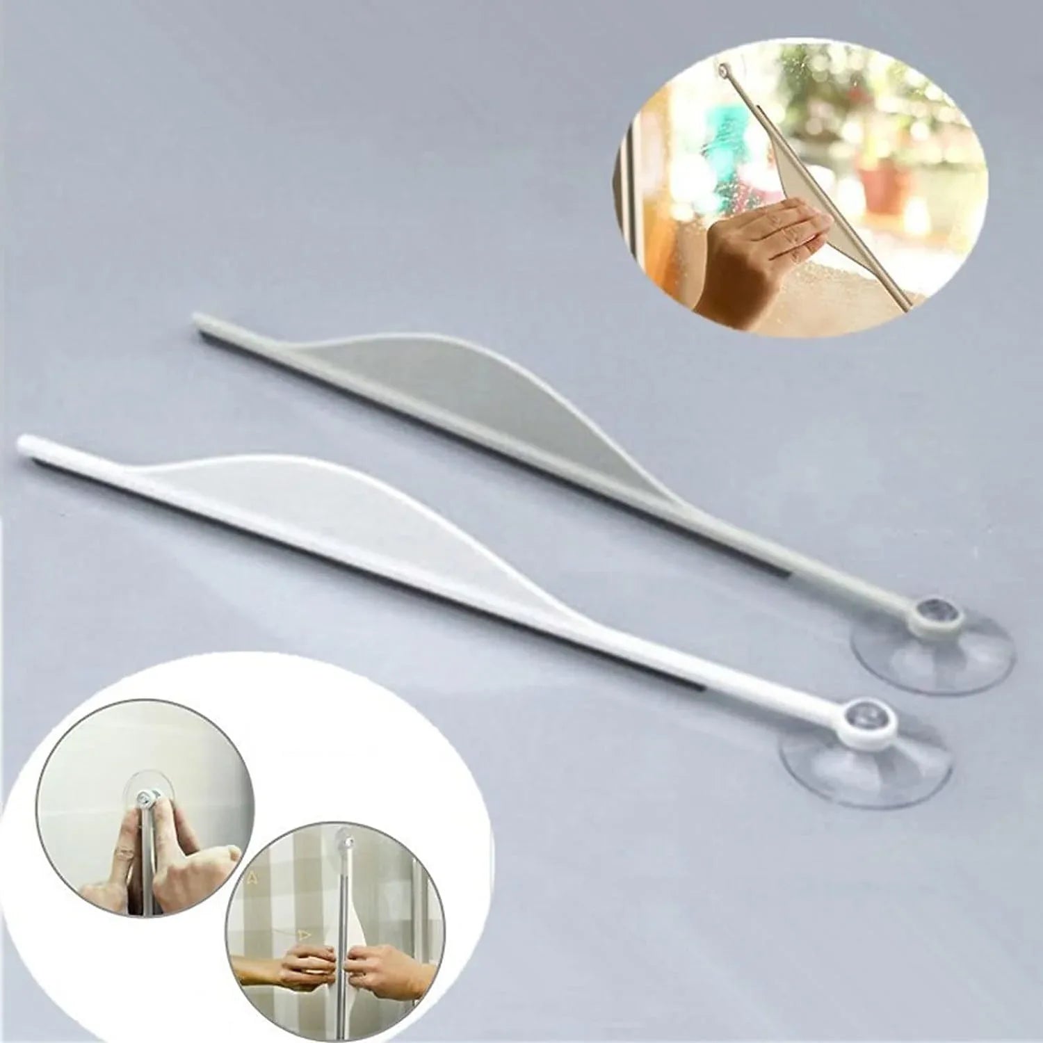 Shower Glass Squeegee Creative Bathroom Flat Mirror Window Glass Wiper Cleaner Bathroom Steam Wiper Cleaner Squeegee - Zidbik