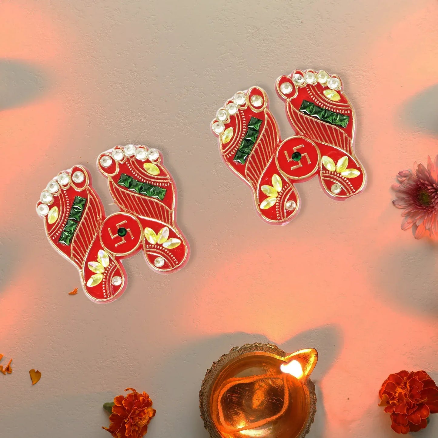 Traditional Decorative Shubh Labh Door Hanging (6 Pc 1 Set) - Zidbik