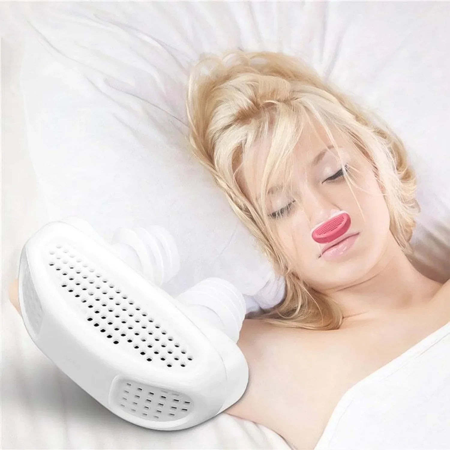 2 In 1 Anti Snoring And Air Purifier Nose Clip Anti Snoring Device (1 Pc With Plastic Case) - Zidbik