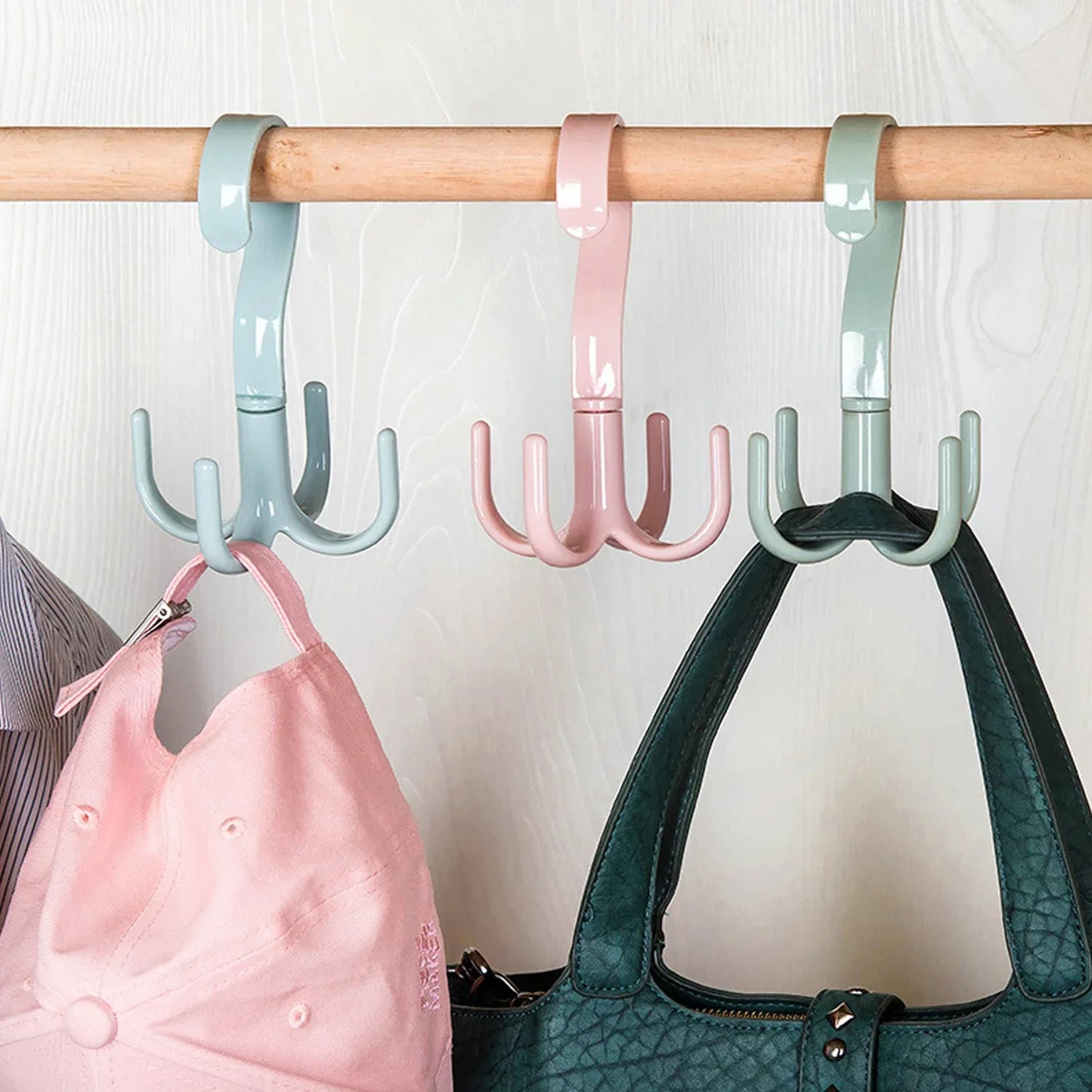 1714 4-claw Multi-function 360 Degree Rotatable Purse Rack Handbag Hanger Hook - Zidbik