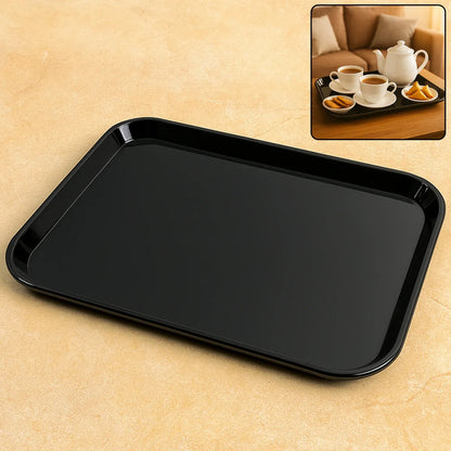 Plastic Serving Tray Plate 40 30 Cm (1 Pc Black) - Zidbik