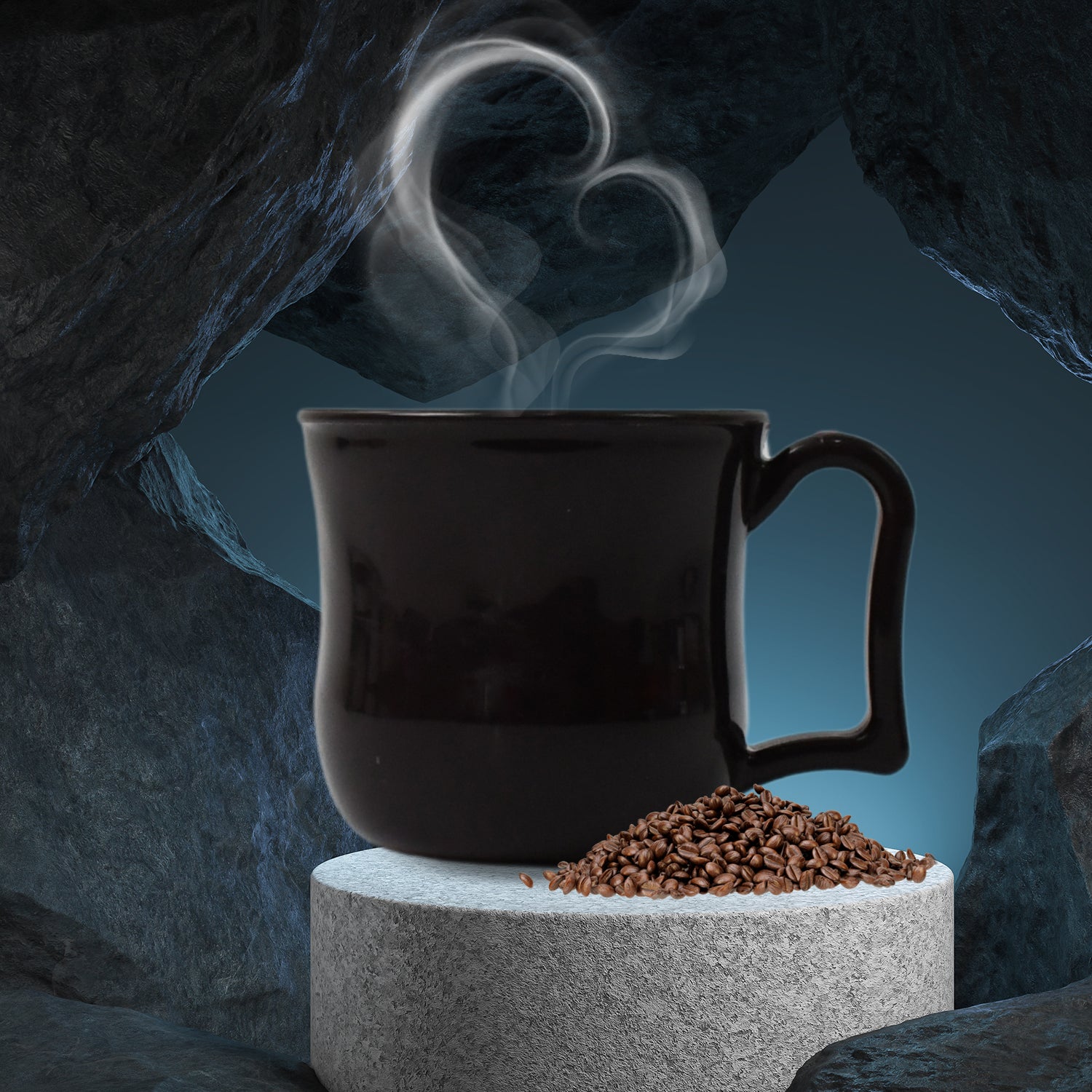 Premium Plastic Coffee  Tea Cups  Mug With Handle(1 Pc  Loose  Black) - Zidbik